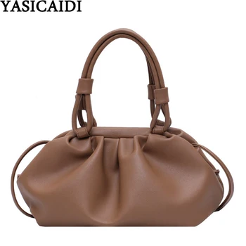 

YASICAIDI Cloud Leather Handbag Solid PU Dumplings Ladies Messenger Bags Luxury Brand Women Crossbody Shoulder Bags Sac A Main