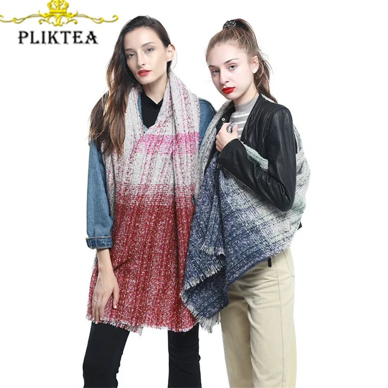 

Patchwork Scarf for Women Autumn Winter Faux Cashmere Shawl Merino Wool Shawl Female Scarves Winter Faux Lambswool Ladies Scarf