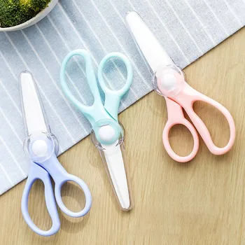 

Random Color Ceramic Scissors Kitchen Office Scissors Brand Baby Food Supplement Food Supplement for Children Scissors Knife