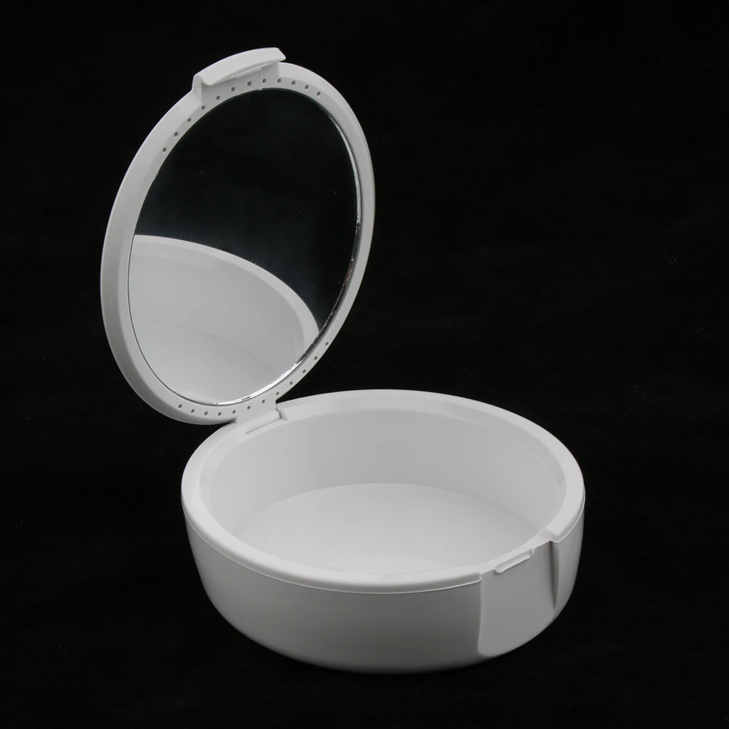 Sports Mouth Guard Case with Mirror, Orthodontics Retainer Case, Denture Storage Box (2 Pack)