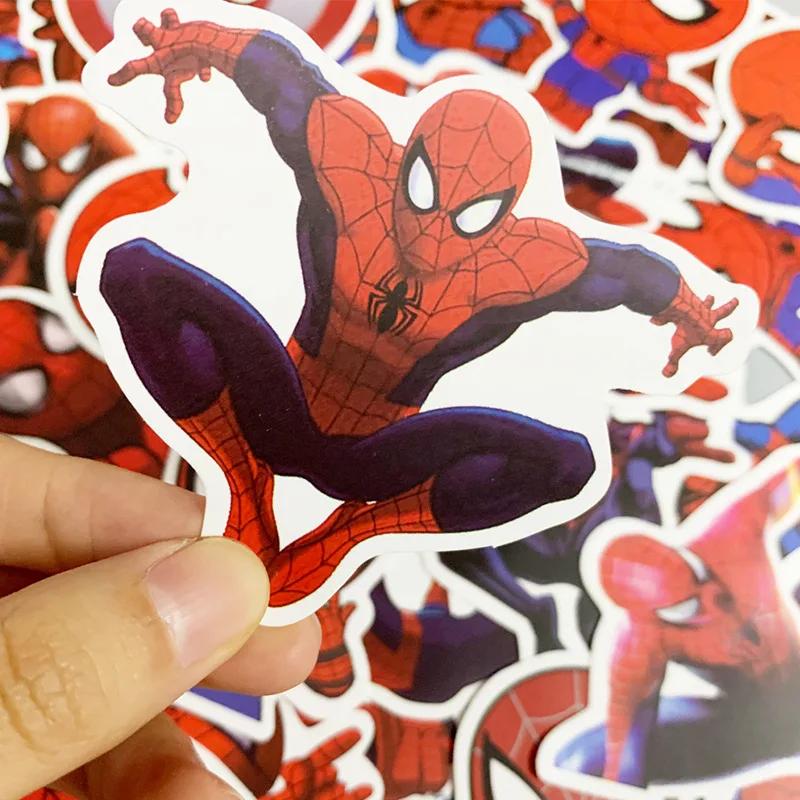 35 шт. крутые наклейки Marvel, Мстители, Человек-паук, Мультяшные аниме, водонепроницаемые наклейки для багажа, ноутбука, гитары, мото, детские игрушки, наклейки s