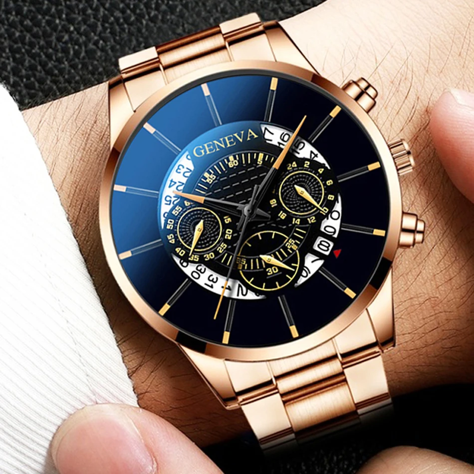 reloj hombre 2022 Men's Fashion Business Watches Men Casual Calendar Clock Male Stainless Steel Quartz Watch relogio masculino
