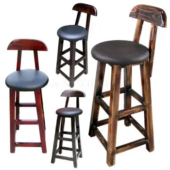 

Bar Chair Bar Stool High Chair Front Desk Coffee Chair Solid Wood Bar Stool High Stool Simple Leisure Back Wood Chair