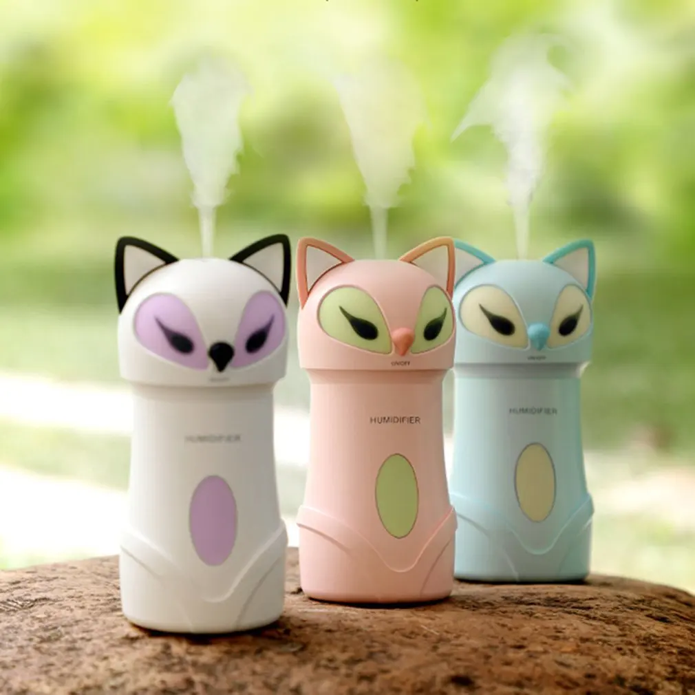 Лиса увлажнитель три в одном милый мультфильм дети спальня ночник Usb очиститель воздуха увлажнитель диффузор