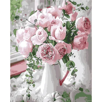 

YANXIN DIY Painting By Numbers DIY Frame Flower Oil Painting By Numbers Drawing Canvas Home Decoration 8265