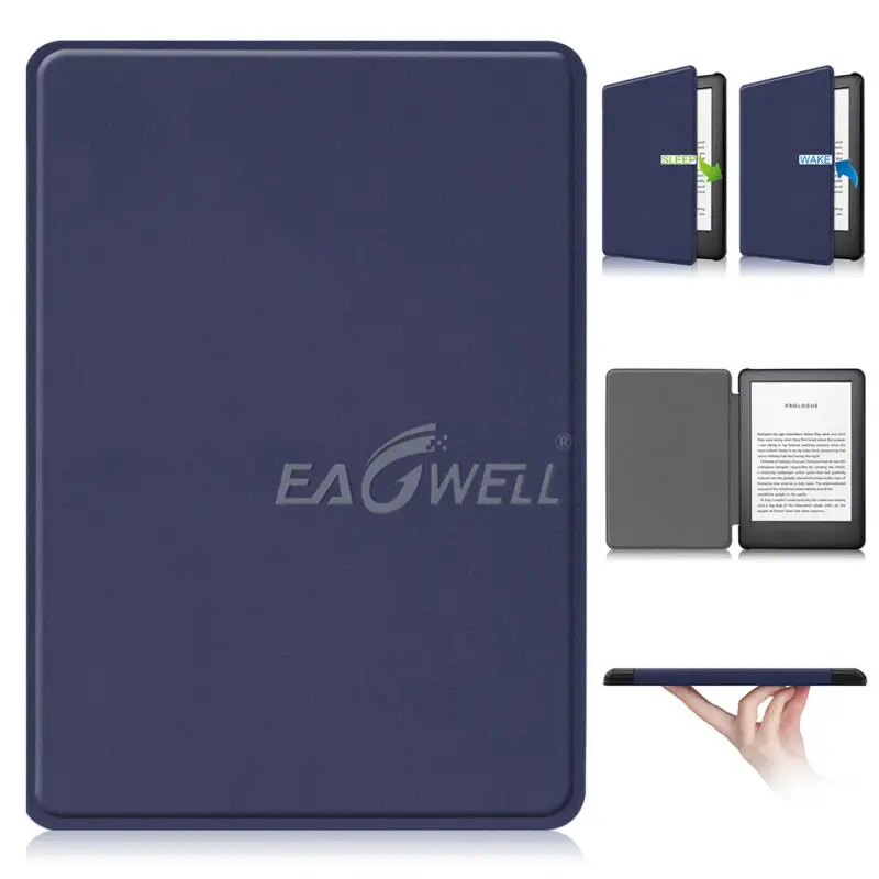 Dark Blue Легкий противоударный чехол для планшета Amazon All-new kindle, чехол из искусственной кожи с откидной крышкой и подставкой, умный чехол с функцией автоматического сна - Цвет: Dark Blue