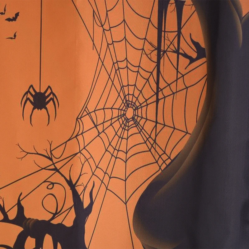 Waterproof Polyester Fabric Shower Curtain Scary Night Pumpkin Halloween Bathroom Curtains Bathroom Fabric For Bathtub Art Decor