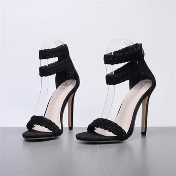 

wo Women's shoes high-heeled ribbon sandals оооооооаheel-strap sandals