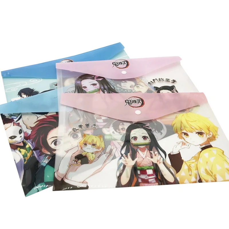 Carpeta de almacenamiento de PVC, soporte de documentos de Anime Demon Slayer, Kimetsu No Yaiba, Kamado, Tanjirou A4, para escuela y oficina, 1 unidad