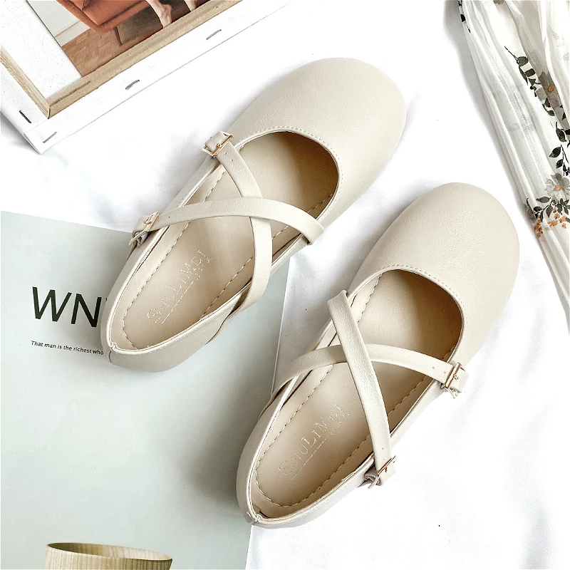 

Mary Jane Pu Leather Loli Shoes Women Retro Lolita Shoes Women's Spring/summer 2020 Fairy Ballet Casual Sweet Lolita Shoes