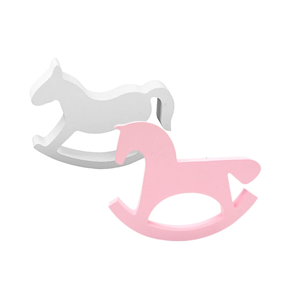 Белая деревянная лошадка качалка балансировка домашний декор детские игрушки