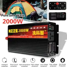 Inverter 12V 220V 2000/3000/4000W Voltage transformer Pure Sine Wave Power Inverter DC12V to AC 220V Converter+2 LED Display