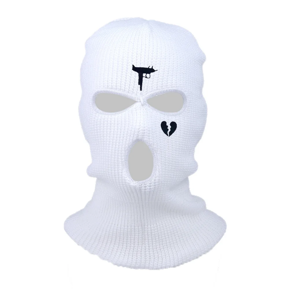 3 Holes Winter Warm Unisex Balaclava Mask Hat Full Face Mask Black Knitted Ski Snowboard Hat Cap Hip Hop Multiple Colour Beanie black skullies Skullies & Beanies