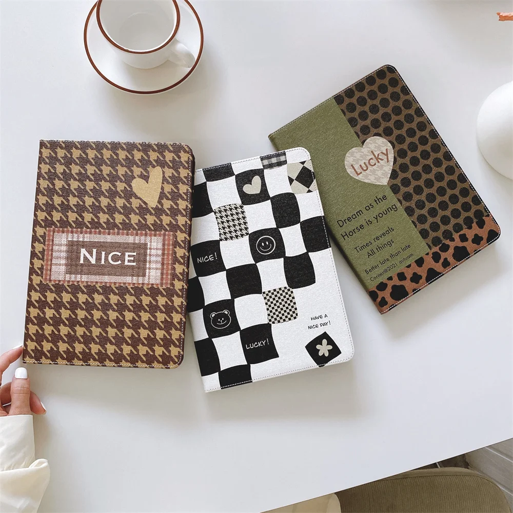 Ipad Case for Chidori grid Leather Is Drop Resistant Mini6 2021 Air4 Pro12 9 Magnetic Buckle |