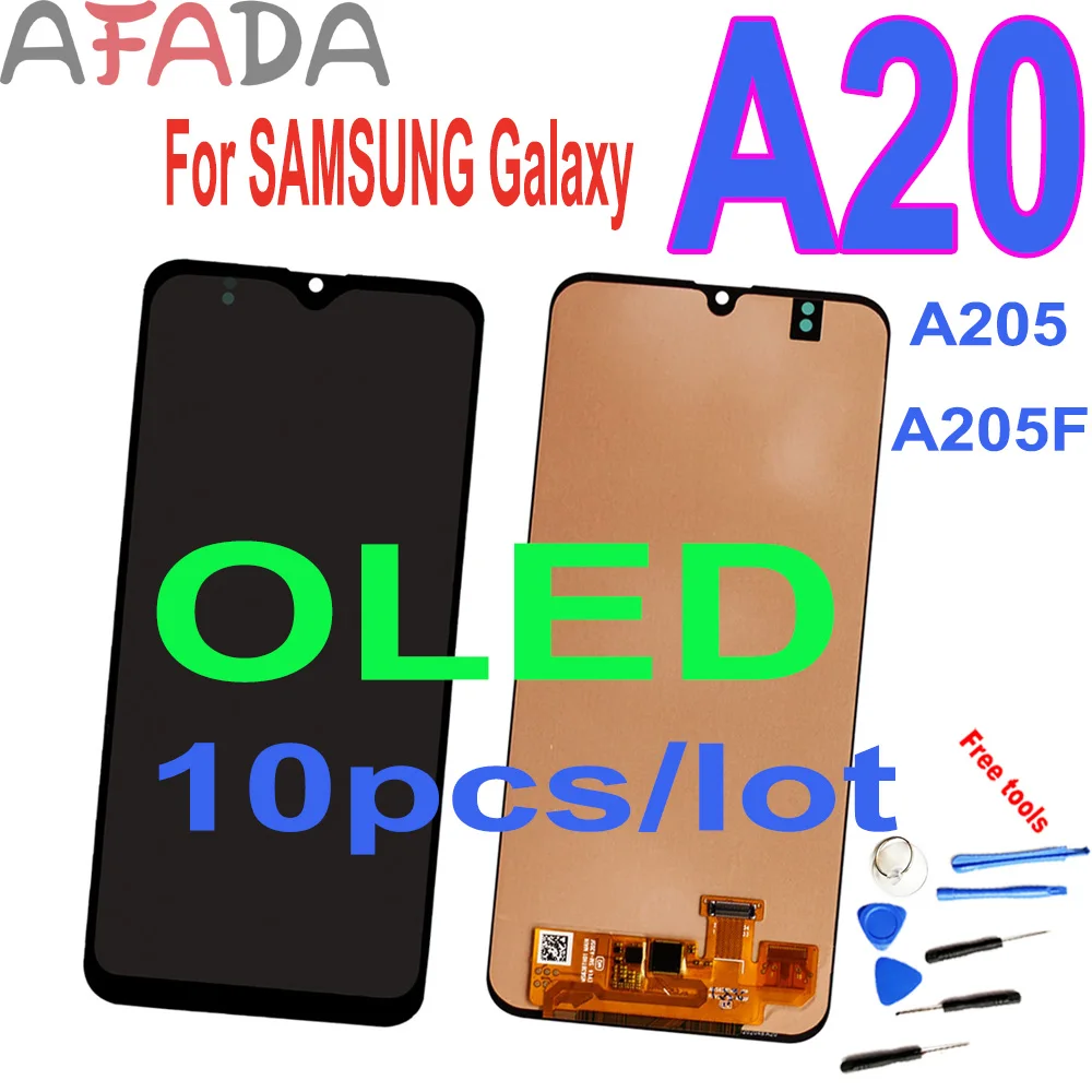 

10pcs OLED For Samsung A20 LCD screen display with touch assembly A205 A205F SM-A205F A205FN LCD Display Touch Screen Assembly