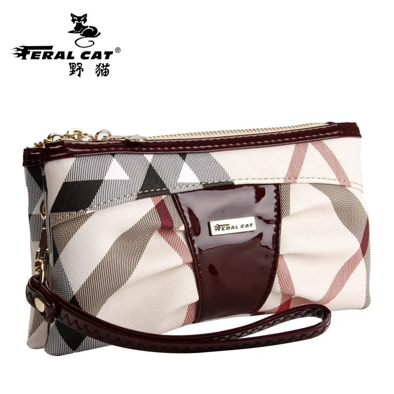 

FERAL CAT 2019 New Simple Ladies Design High Quality Genuine Bags Clutch Wallet Fashion Dollar Price Long Purse Card