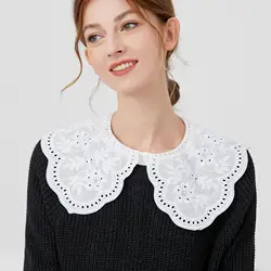 Sweet Lapel Fake Collars for Womens Neckwear False Collars Button Down Detachable Half Shirt Collar Clothes Accessories