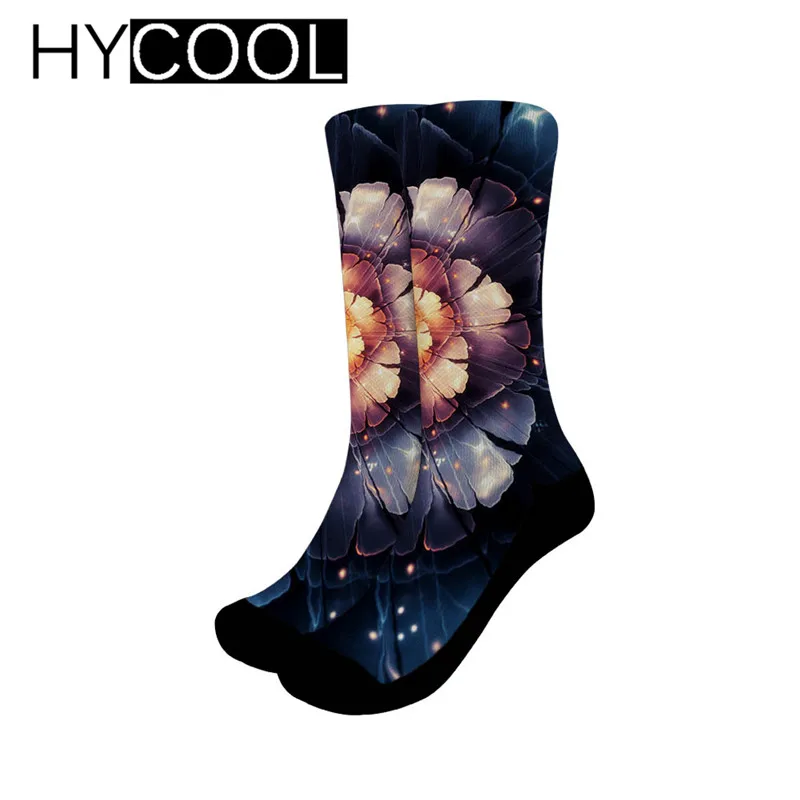 Женские носки HYCOOL Harajuku, эластичные носки с объемным цветочным принтом, хлопковые зимние удобные женские носки для девушек-подростков - Цвет: C0094Z46