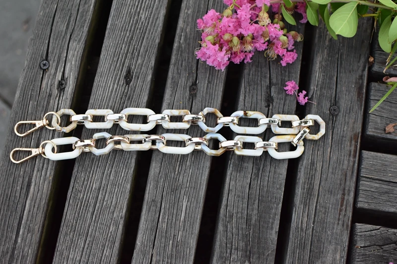 shell gold clasp Модный смешанный дизайн акриловый ремешок для сумки супер шикарные дамские Наплечные ремни для сумок легкие подходящие для девушек сумки через плечо - Цвет: shell gold clasp