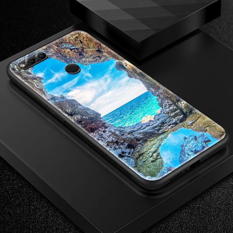 H115 Чехлы из закаленного стекла для huawei Enjoy 9s Honor 7A Pro 7C 7X 8A 8X9 10 Lite Magic 2 Play mate 20 Pro Nova2 3 4 Painted Sea Funda - Цвет: H115
