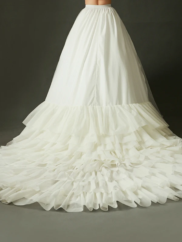 

5 Hoops Big Petticoat With Tail Slips Tulle Skirts Long Puffy Crinoline Underskirt For Ball Gown Wederskirt Crinoline Petticoat