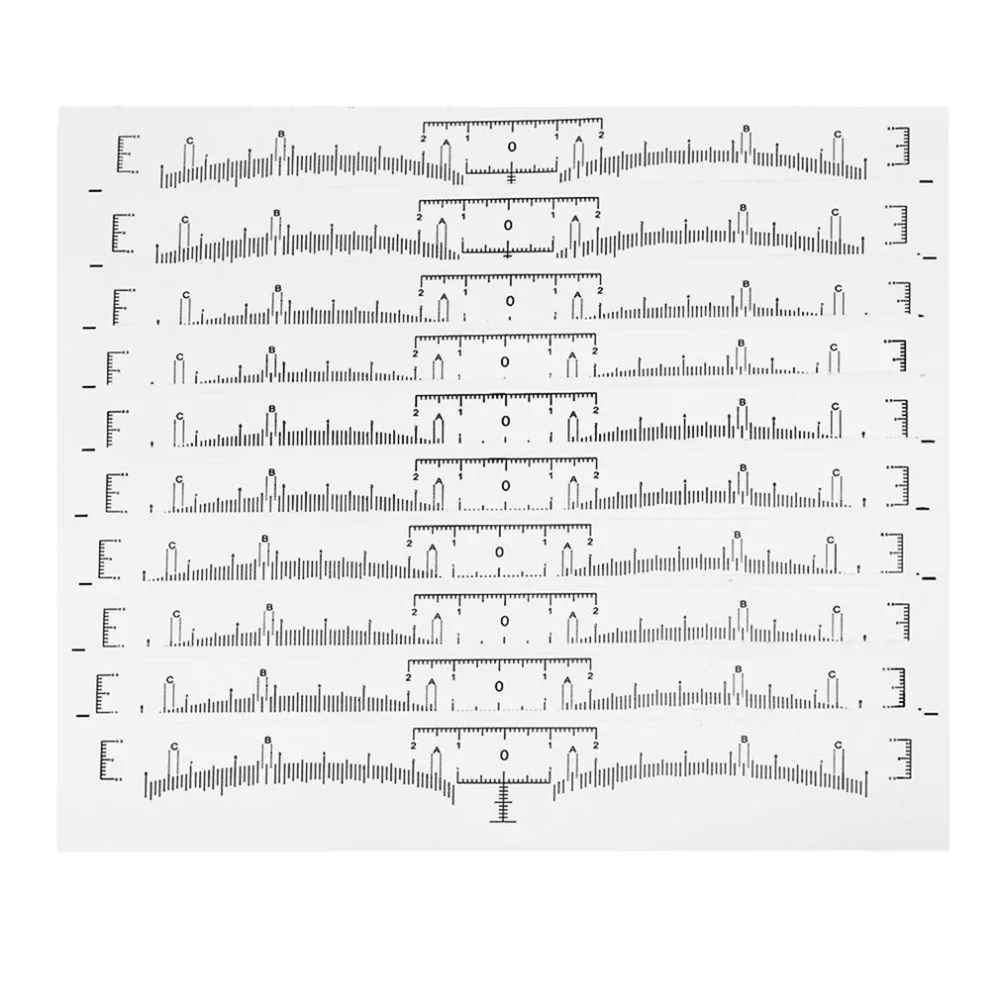 

10pcs Tattoo Disposable Microblading Makeup Brow Measure Eyebrow Guide Ruler