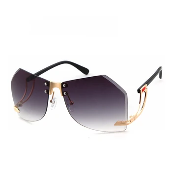 

New Irregular Rimless Sunglasses Women 2020 Brand Designer Alloy Frame Oversize Gradient SunGlasses Fashion Female Women Eyewear