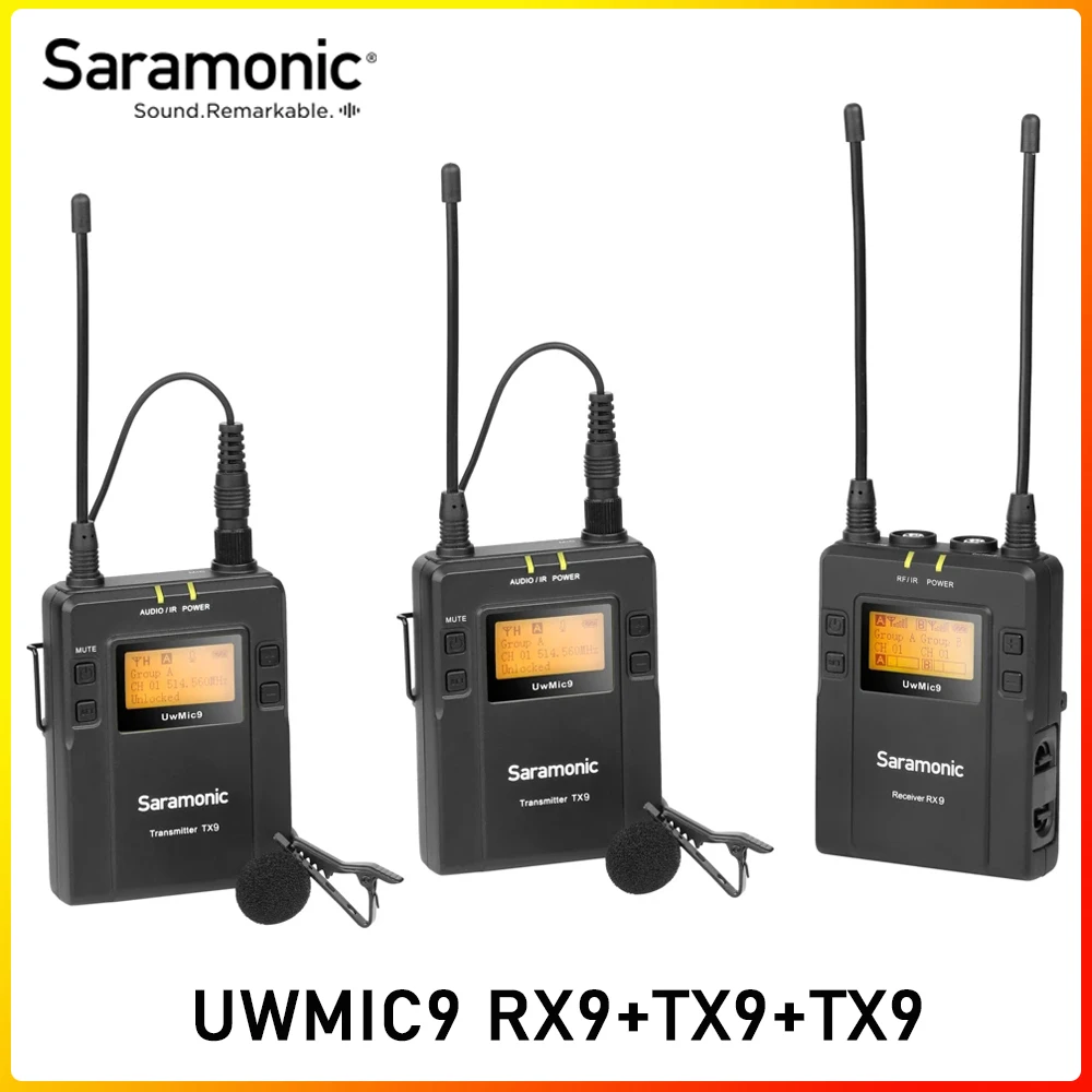 bluetooth microphone Saramonic UWMIC9 Broadcast UHF Wireless Microphone System Receivers and XLR Transmitter for Camera Camcorder smart phone gaming mic Microphones