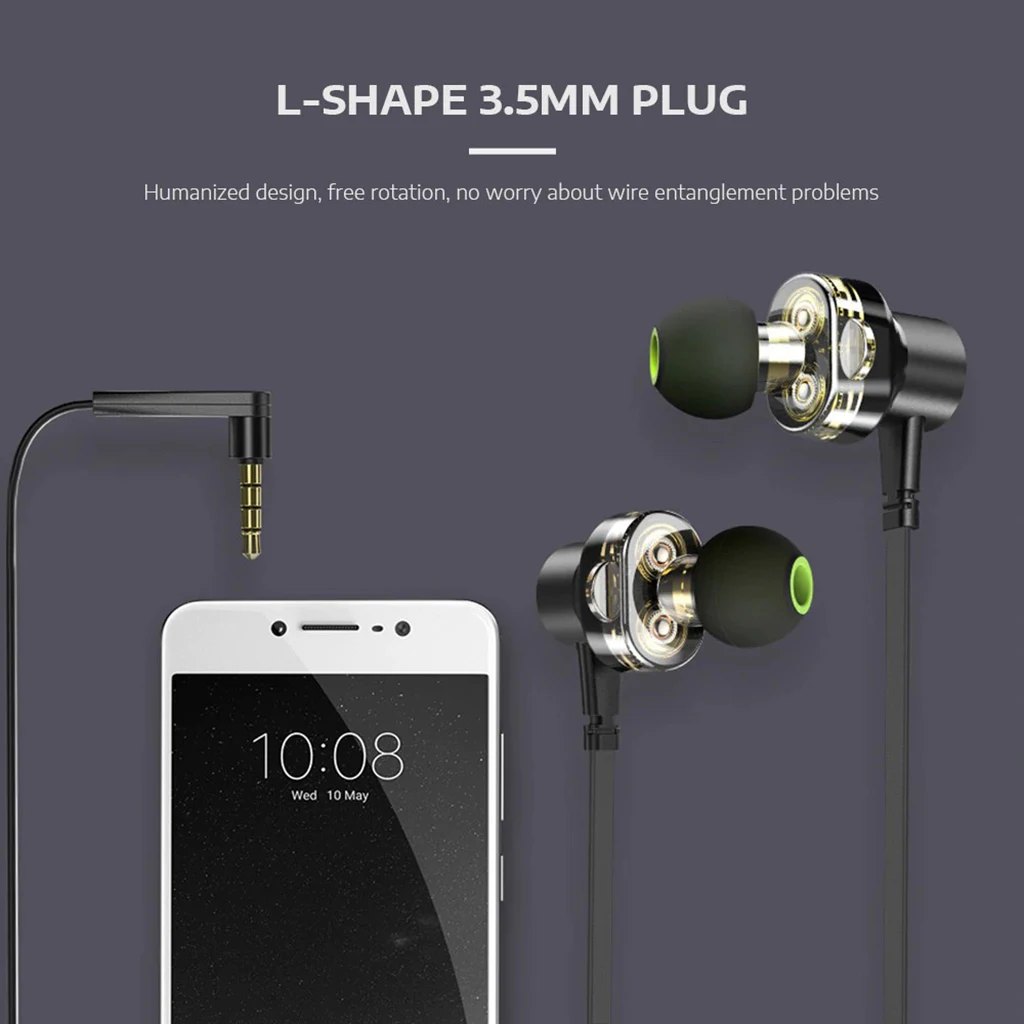 AWEI Z1 Double Moving  Subwoofer Universal Wire Control Earphone
