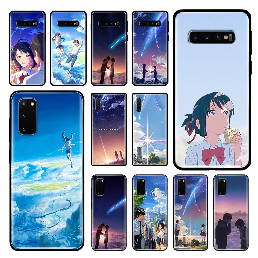 Чехол с аниме Ваше имя Kimi no Na wa для Samsung Galaxy S20 Ultra S10 Plus чехол телефона черный мягкий