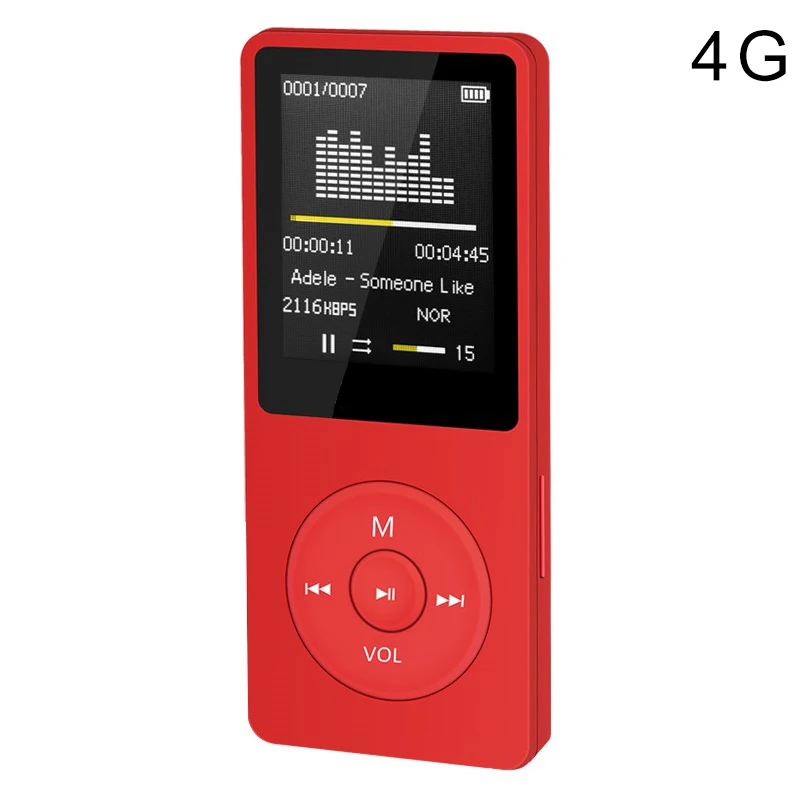 Горячая 70 часов воспроизведения MP3 MP4 без потерь звук портативный музыкальный плеер fm-рекордер шумоподавление - Цвет: Красный