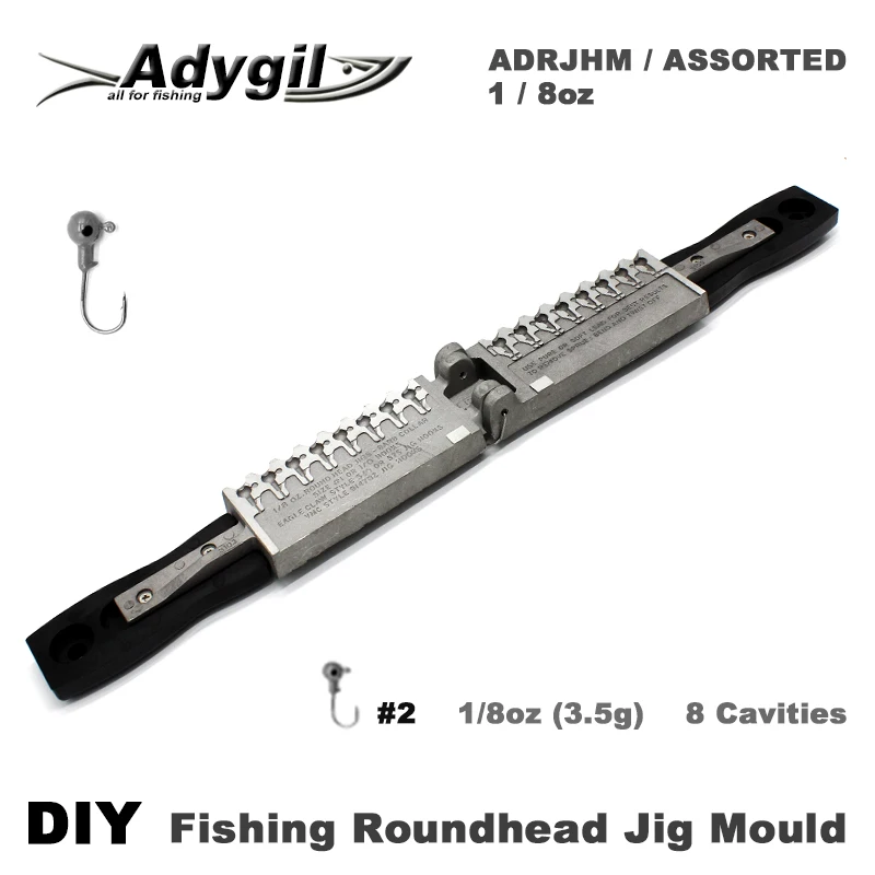 Adygil DIY рыболовные Круглоголовые джига плесени ADRJHM/разные комбо 1/8 унций(3,5 г) 8 стаканчики для минеральных водов