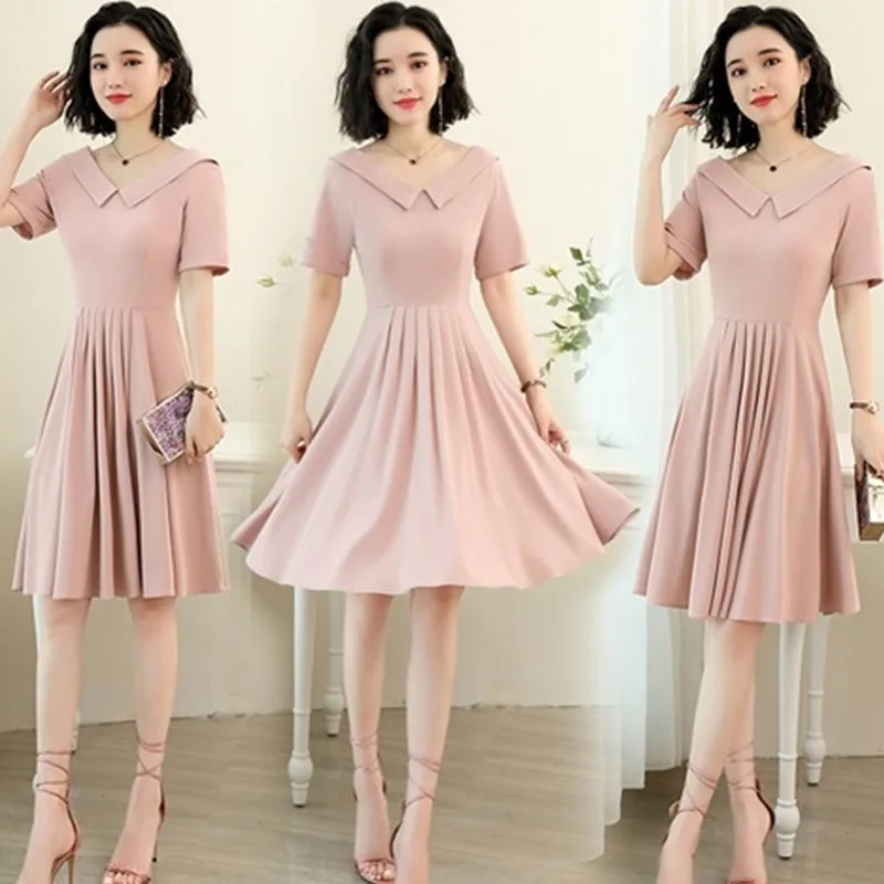 

Short-height Dress Large Size Women's 2019 New Style Summer Popular Skirt Korean-style Western Style Mid-length WOMEN'S Dress Fa