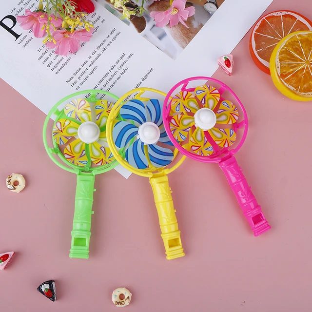 Cute Baby Kids Windmill Toy Colorful Small Windmills Toy Children Plastic Windmill Whistling Handle Toys Pinwheel Wind Spinner 1
