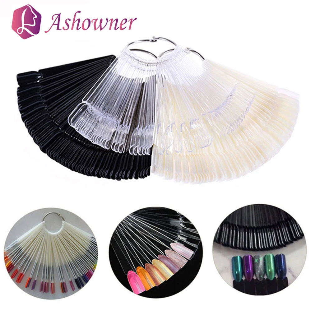 Cut Price Fan Nail-Polish-Swatch Manicure-Tool-Sample Nail-Tips False Practice Training Transparent kjQlM8YNAxn