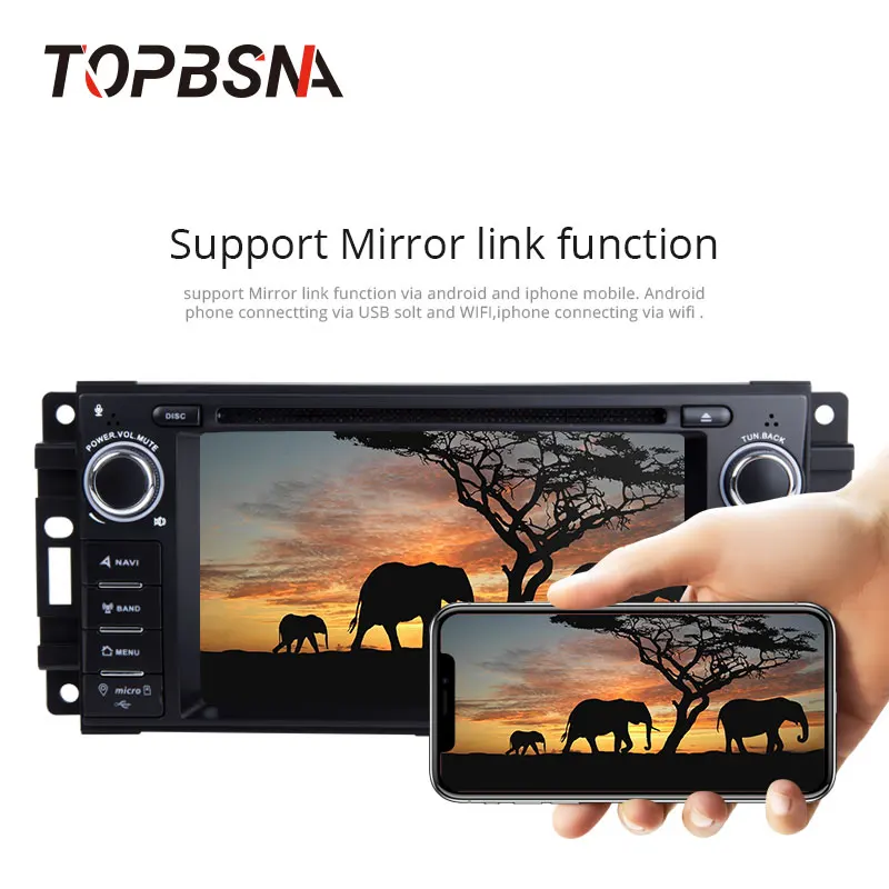Excellent TOPBSNA Car DVD Player Android 9.0 For Jeep Wrangler Compass Grand Cherokee Commander Dodge WIFI 1 Din Car Radio Stereo headunit 4