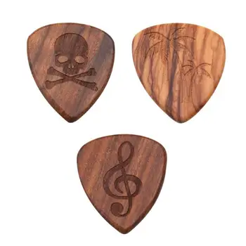 

Creative Wooden Thumb Picks Skull Coconut Tree Musical Symbol Pattern Guitar Plectrum Musical Instrument Accessories