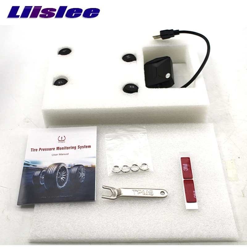 Liandlee TPMS Car Tire Pressure Accessories Monitoring System Display Sensors Android Navi Tyre Pressure Alarm USB External