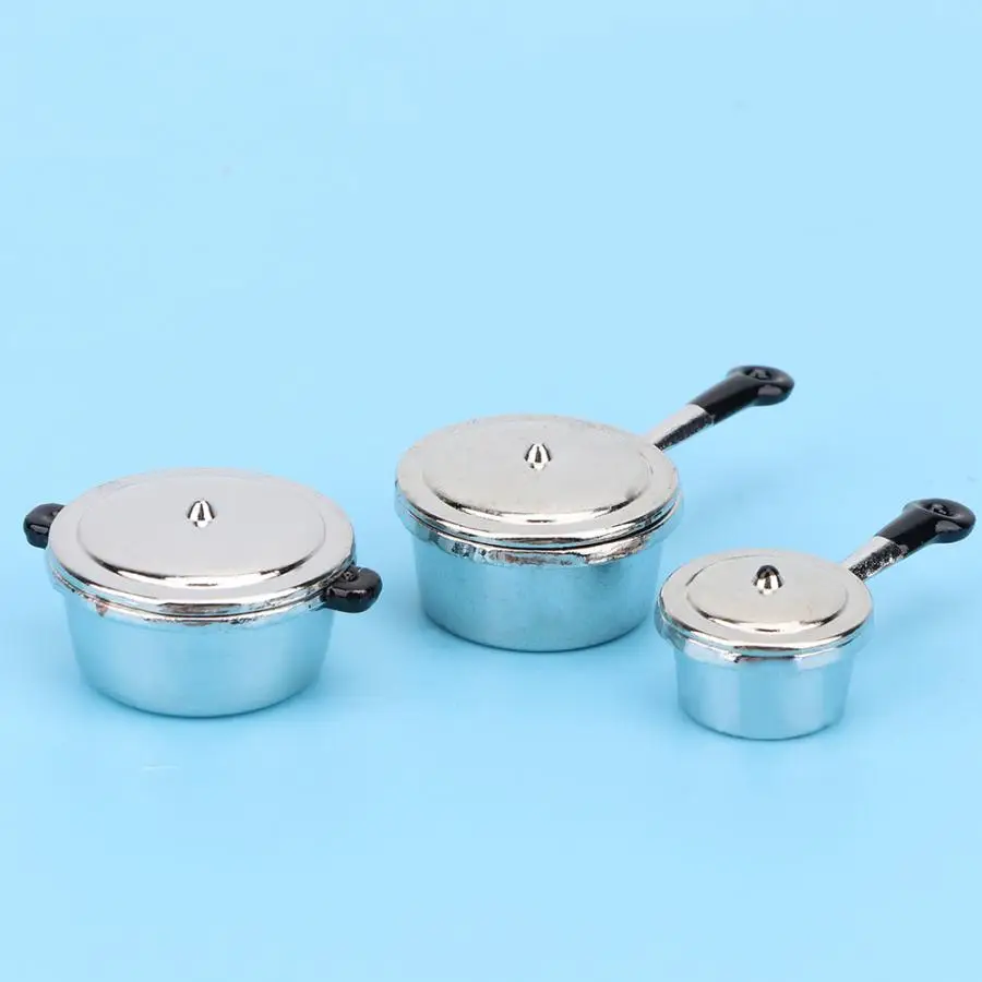 3 шт. 1:12 кукольная кухня игрушка миниатюрная имитация сплава кухонные принадлежности набор посуды кукла прикрепленное изображение дети обучающая игрушка