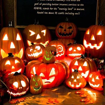 

8 inch Halloween Pumpkin LED Night Light Funny Festival Gift Talking Pumpkin Lantern Scene Layout Home Party Decoration