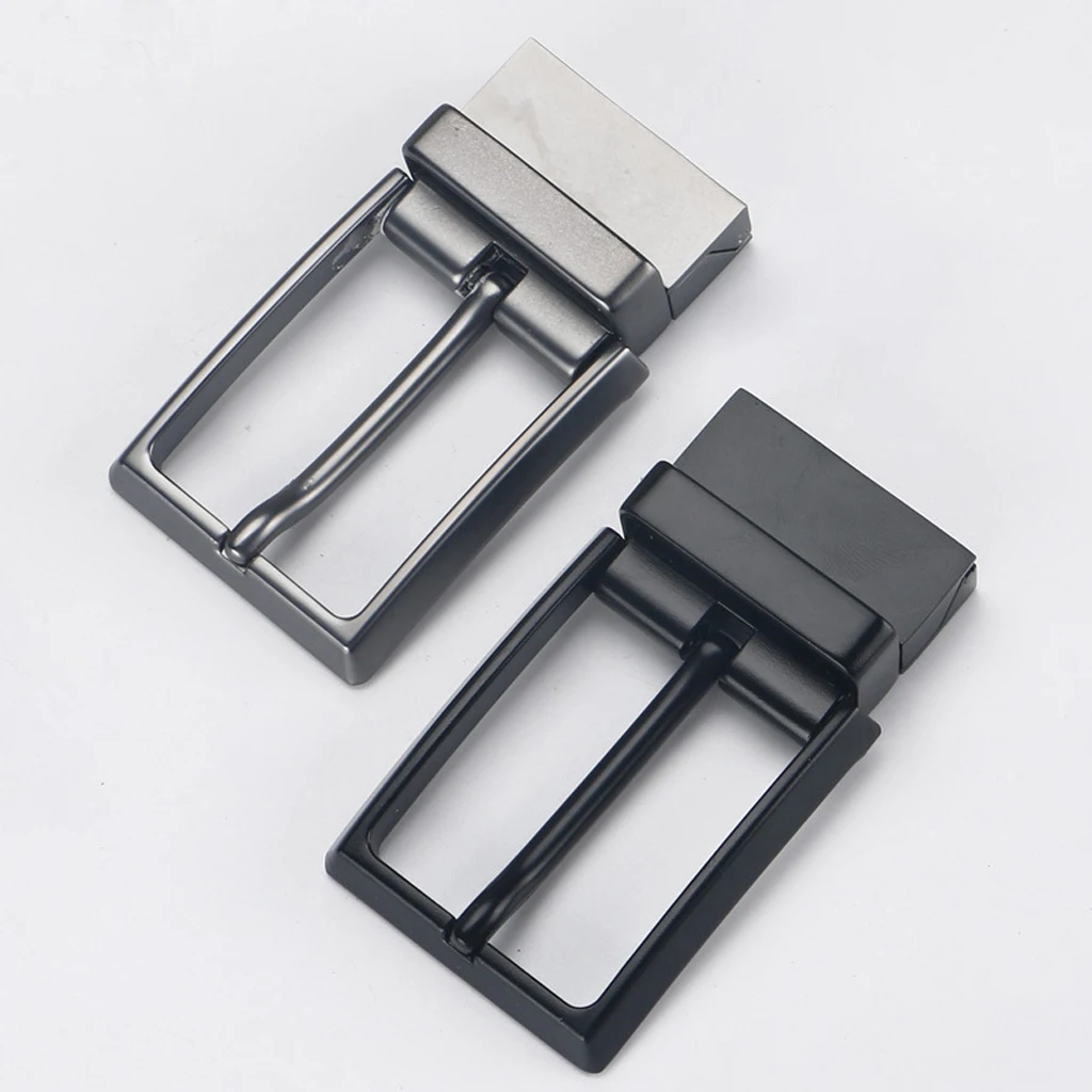 Men Reversible High Quality Metal Alloy Belt Buckles Replacement Rectangular Pin Buckles Leather Waistband Buckles No Belt 