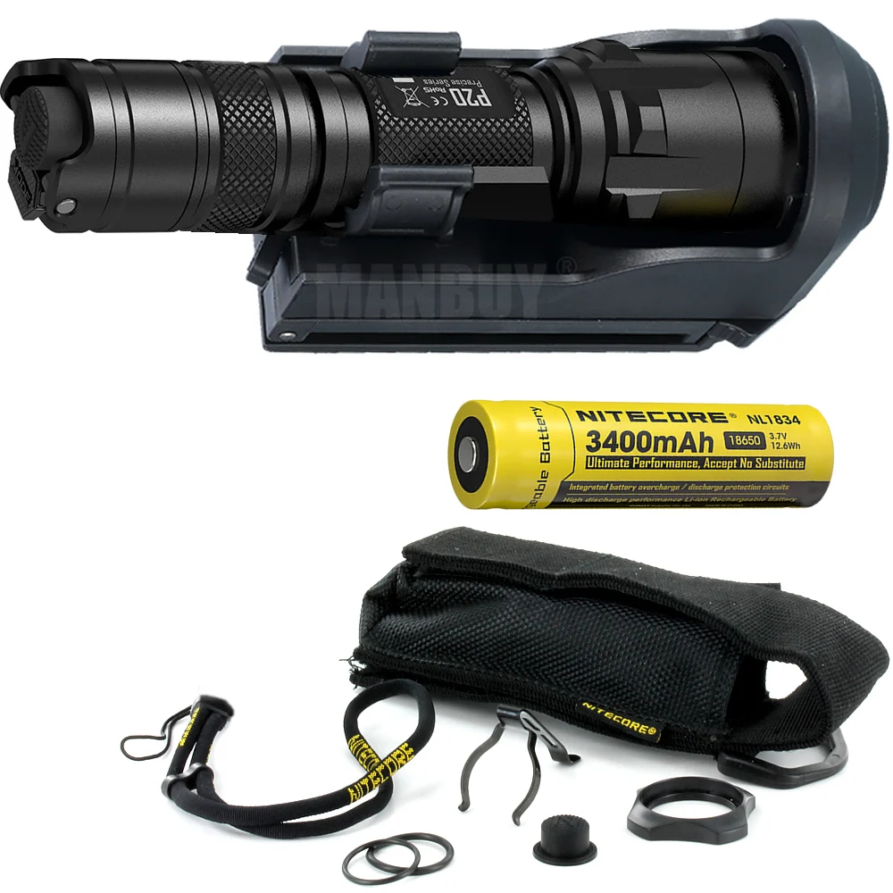 NITECORE P20 P20UV 800LMs фонарик+ NTH25 кобура+ 3400mAh 18650 перезаряжаемый аккумулятор бокса Водонепроницаемый Открытый лагерь Охота
