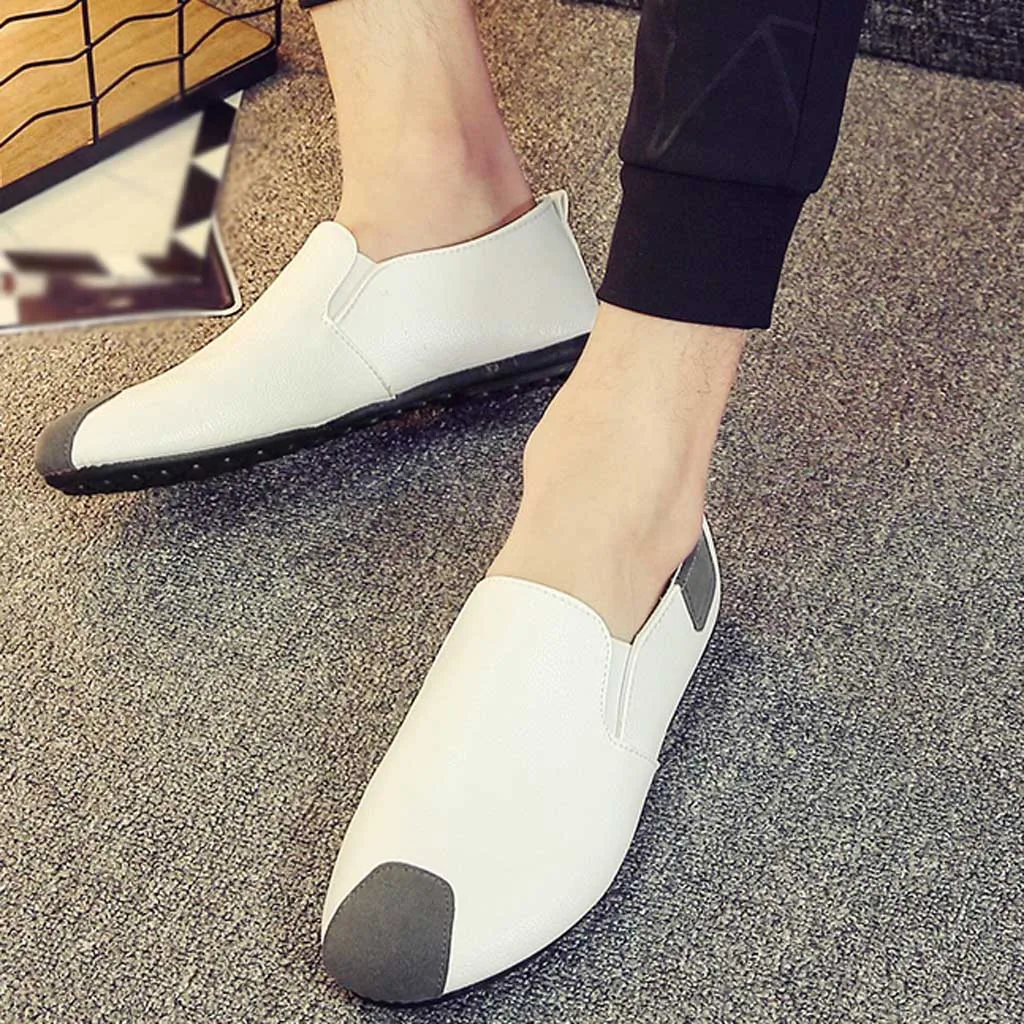 

Men Fashion Leather Loafers Quality Slip On Flats Shoe Man Daily Work Shoes Comfortable Drving Loafers Male Leather Casual Shoes