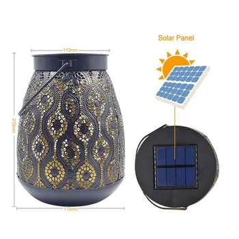 

NEWKBO Portable Outdoor Decoration Solar Panel Iron Landscape Lamp With Hollowed-Out Shape