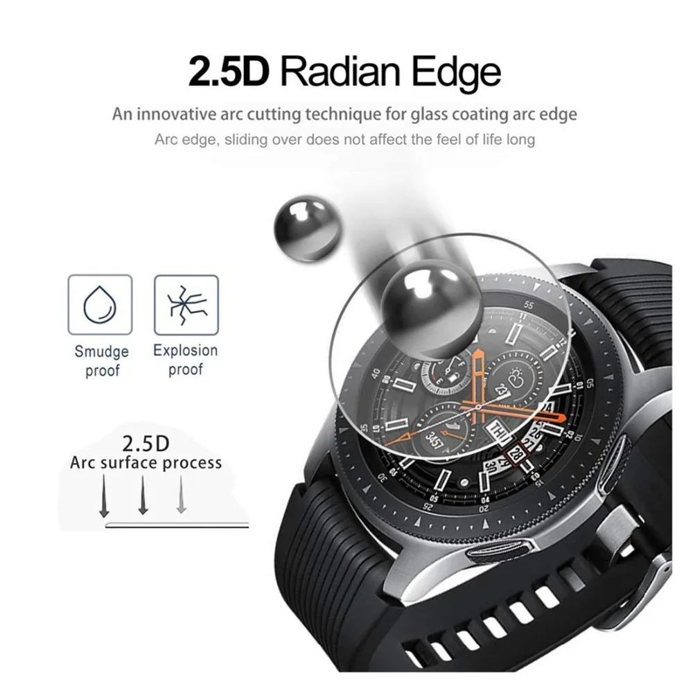 Ремешок gear S3 для samsung Galaxy watch 46 мм 42 мм band gear S3 Frontier Защитная пленка для экрана 9H 2.5D закаленное стекло