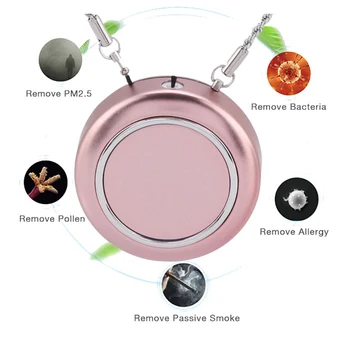 

Personal Wearable Air Purifier Necklace Mini Portable Air Freshener Ionizer Negative Ion Generator Low Noise for Family Gift