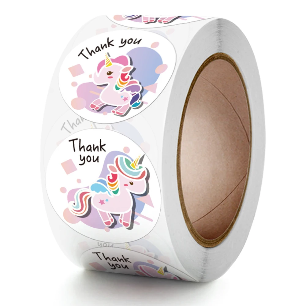 

100-500pcs 1 inch Unicorn Sticker kids Reward Sticker Gift Decoration Label Teacher Encouragement Student Stationery Stickers