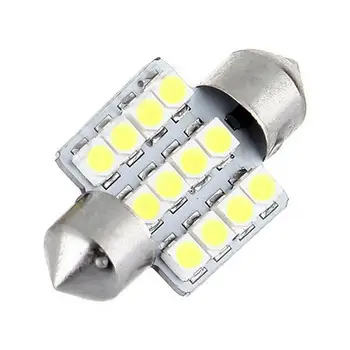 

2pcs Dome Light 31mm 12smd 1210 3528 Car Cob Dc 12v Lamp Interior Dome Led Interior Reading Car Light Roof Bulbs Lamp Car L H3E9