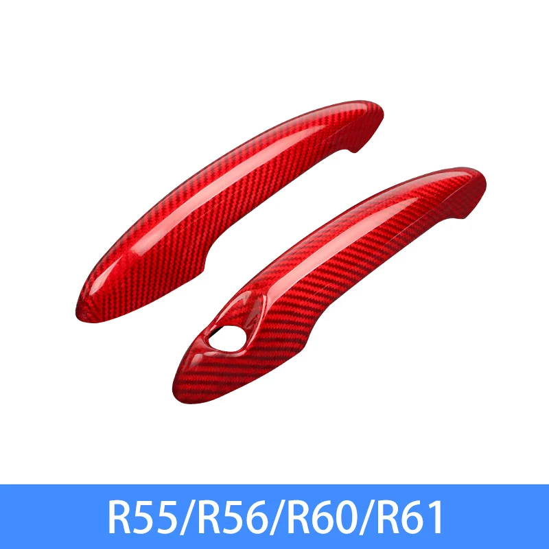Автомобильная внешняя дверная ручка, декоративная крышка, аксессуары из углеродного волокна, внешняя отделка для MINI COOPER F54 F55 F56 F57 F60 R55 R56 R60 - Название цвета: Red-R series