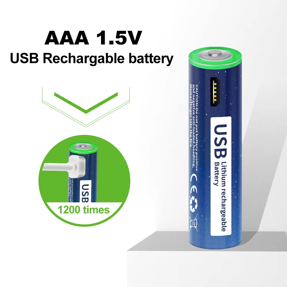 PALO USB 1.5V AAA Rechargeable Battery Li-ion Batteries 1.5 Volts